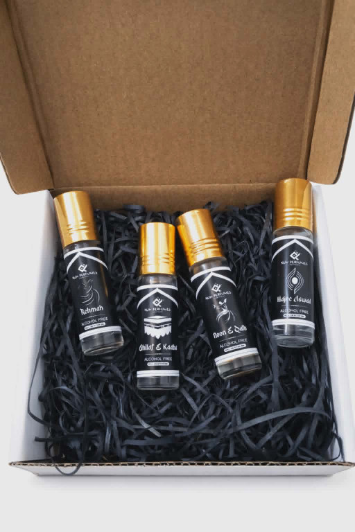 Best Arabic Attar 4 Pc Combo Set – Spiritual & Sunnah Roll On Perfume 6ML Long Lasting Attar for Men & Women