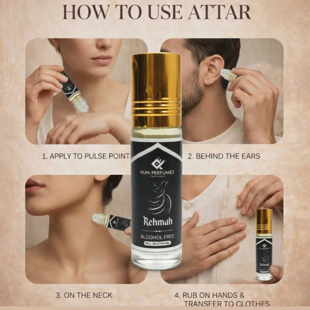 Rehmah Attar Roll On 6ML – Premium Alcohol Free Long Lasting Arabic Attar Perfume for Men & Women